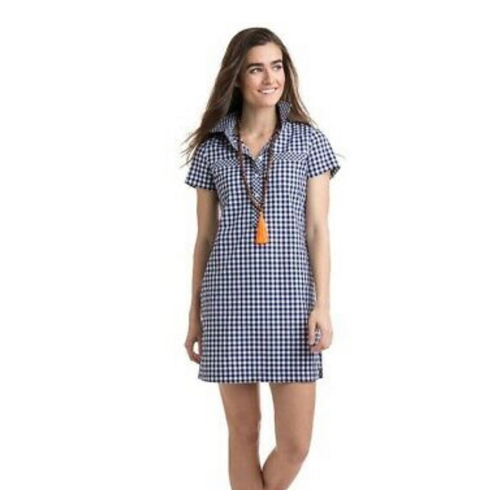 Vineyard Vines New Navy Gingham Dress